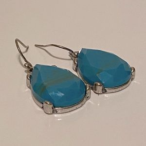 Teal and silver earrings